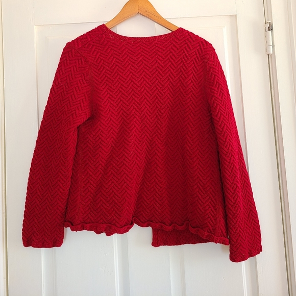 Vintage - Red cotton knit cardigan/Sweater - Picture 14 of 14